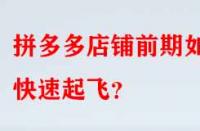 拼多多店鋪前期如何快速起飛？