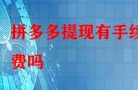拼多多提現(xiàn)有手續(xù)費(fèi)嗎？除了這個(gè)還有別的費(fèi)用嗎？