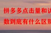 拼多多點擊量和訪客數(shù)到底有什么區(qū)別？