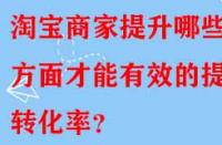 淘寶商家提升哪些方面才能有效的提升轉(zhuǎn)化率？