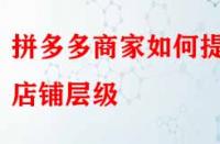 拼多多商家如何提升店鋪層級？