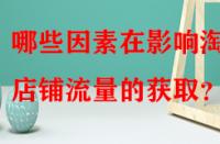 哪些因素在影響淘寶店鋪流量的獲??？
