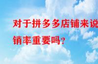 對于拼多多店鋪來說動銷率重要嗎？